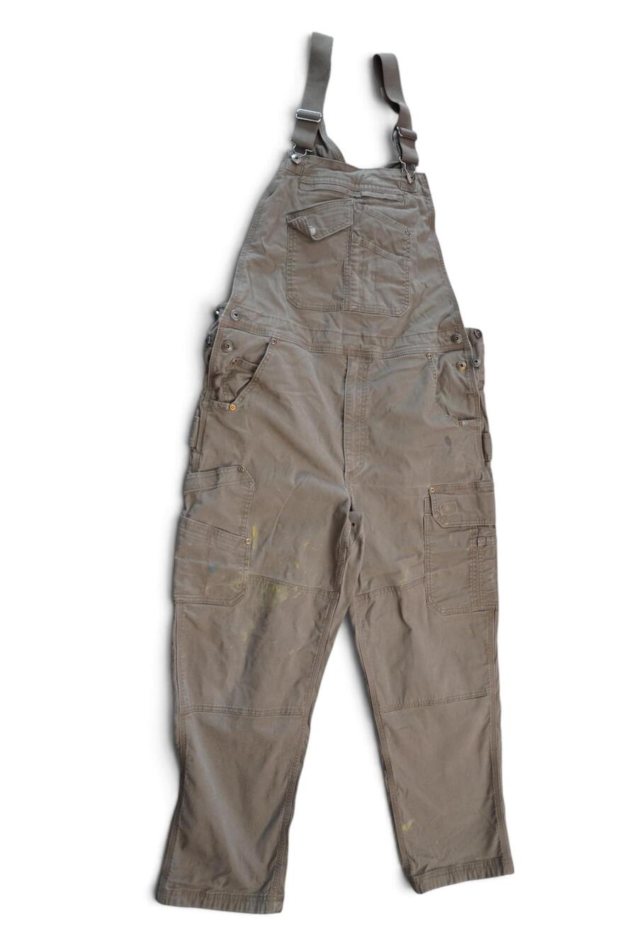 Duluth Trading Bib Overalls Mens L X 30 Brown Canvas Workwear Paint Stained